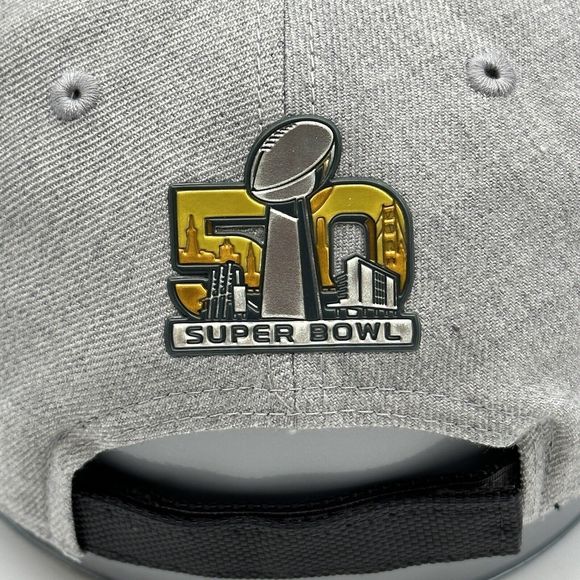 Carolina Panthers Hat Cap Mens Gray Adjustable Super Bowl 50 Conference Champs - Picture 6 of 12